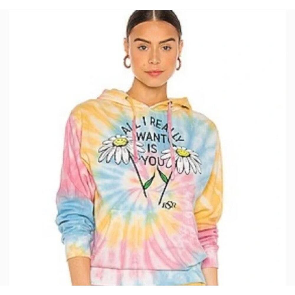 NEW BSR By Samii Ryan All I REALLY Want IS YOU Multicolor Tie Dye Hoodie